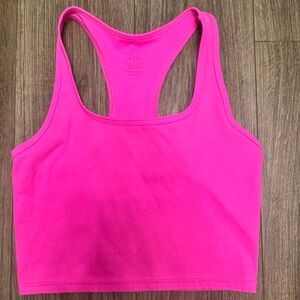 Fleo Pink Athletic Crop Top Racerback